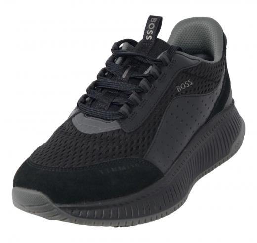 BOSS Sneakers Uomo In Pelle Liscia E Scamosciata 50522908 Colore Nero