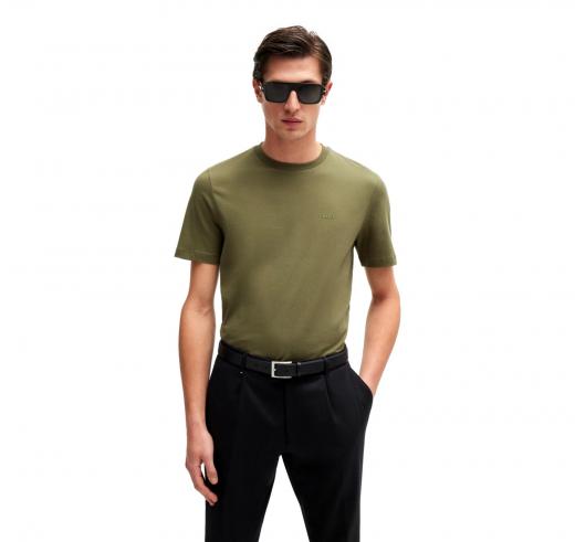 BOSS T-shirt Uomo In Jersey Di Cotone Con Logo Stampato In Gomma THOMPSON 01 50468347 377 Colore Verde