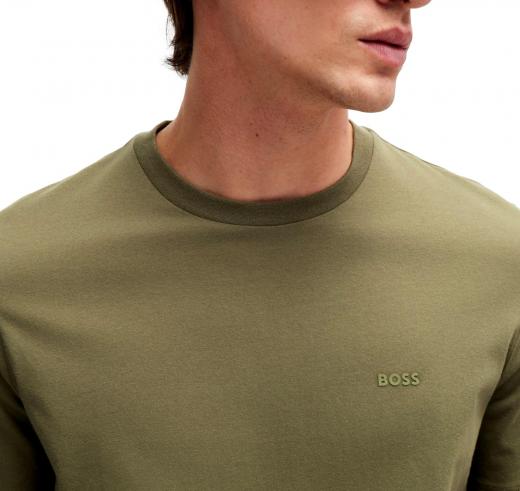 BOSS T-shirt Uomo In Jersey Di Cotone Con Logo Stampato In Gomma THOMPSON 01 50468347 377 Colore Verde