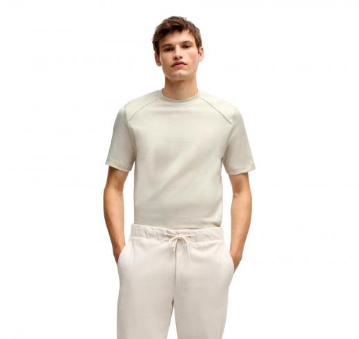 BOSS T-shirt Regular Fit In Cotone Ripstop Con Inserti Lisci Dettagli Modello P-Thompson 207 50520208 Colore Neutro