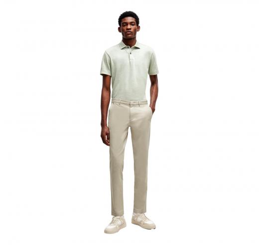 BOSS Pantalone Uomo Chino Slim Fit in Gabardine di Cotone Elasticizzato 50487966 Ghiaccio