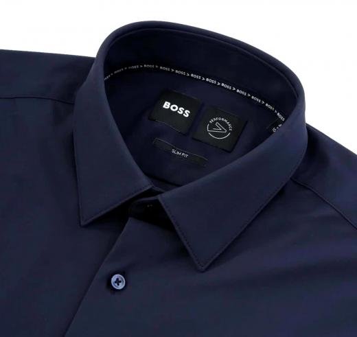 BOSS Camicia Slim Fit in Jersey Elasticizzato P-HANK-s-kent 50503554 Blu