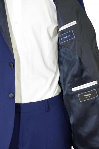 SIMBOLS Smoking Uomo Bluette Slim Fit Lana Marzotto Cerimonia Made in Italy