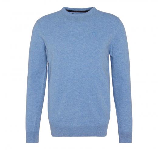 BARBOUR Maglia Girocollo Uomo Lana D'Agnello MKN0345BL55 Celeste Elegante Casual