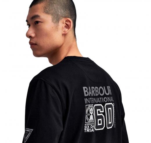 BARBOUR INTERNATIONAL T shirt Uomo Steve McQueen 60° Anniversario MTS1375BK11 Nero Casual
