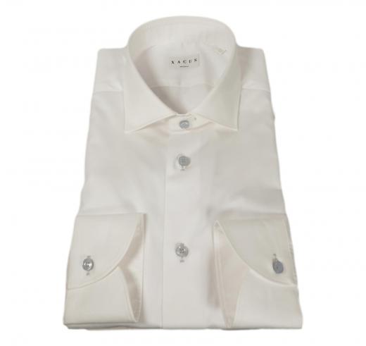 XACUS Camicia Uomo Tinta Unita Tela Bottone Grigio Perla 71701701 Colore Bianco