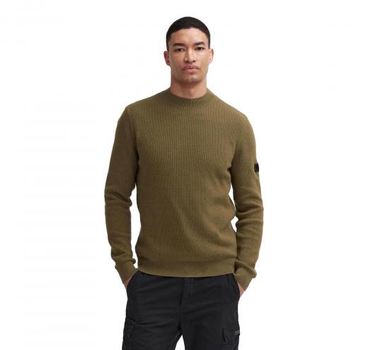 BARBOUR INTERNATIONAL Maglione Uomo Girocollo Crawley MKN1611OL31 Verde Oliva Casual Elegante