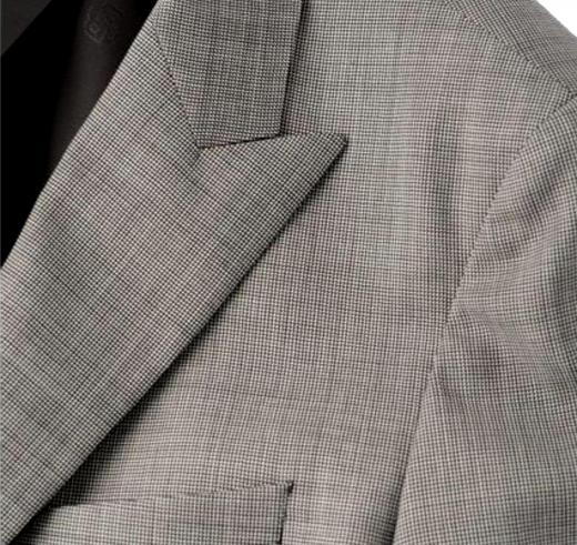 BOSS Abito Uomo Slim Fit Doppiopetto in Lana Con Micromotivo 50518118 Colore Grigio
