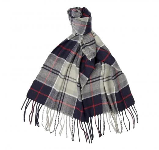 BARBOUR Set Uomo Cappello Sciarpa Tartan Grigio Swinton Galingale Regalo MGS0079TN27