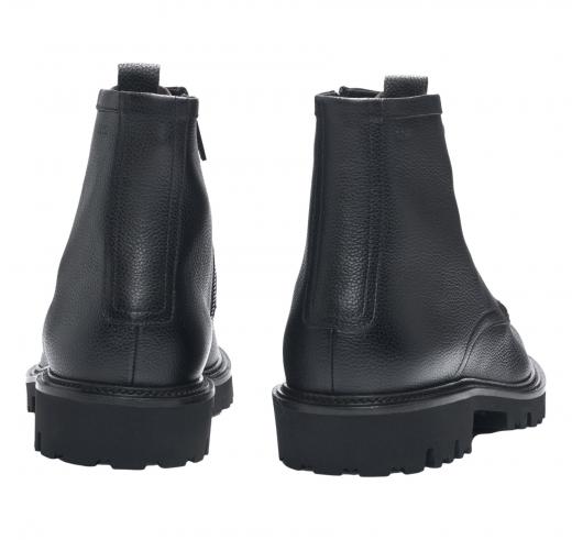 BOSS Stivaletti in Pelle Martellata Con Mascherina e Vaschetta Dettagli Modello Julyo_Halb_gr  50529273 Colore Nero