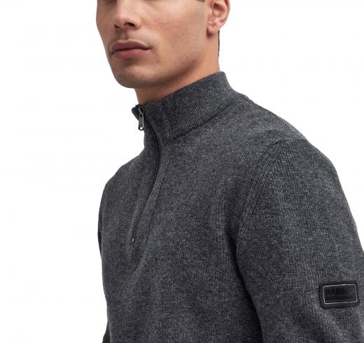 BARBOUR Maglione Uomo Crawley Con zip Corta Colore Charcoal Marl