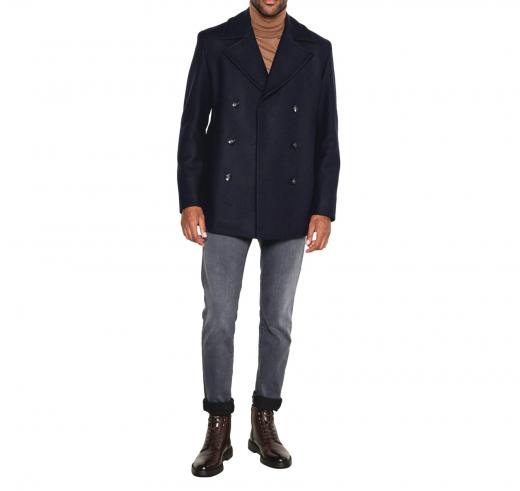 BOSS Giaccone Doppiopetto Uomo Modello Picoat H-Clay-Pcoat-244 50527932 Blu