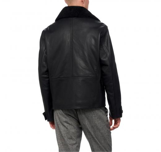 BOSS Giacca Doppiopetto Uomo in Vera Pelle 50524895 Colore Nero