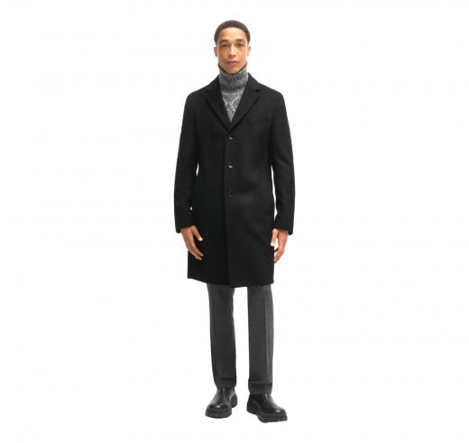 BOSS Cappotto Uomo Slim Fit in Lana vergine e Cashmere Modello H-Hyde-244 50525739 Colore Nero