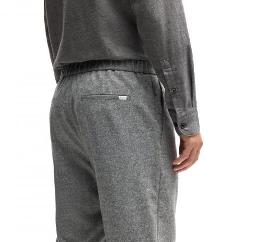 BOSS Pantalone Uomo Con Fit Affusolato In Flanella Elasticizzata P-Prian-PL-CW-WG-243 50527924 Colore Grigio