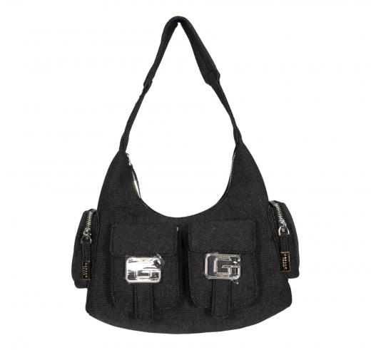 GAELLE PARIS Borsa Donna Reg Hobo Cargo In Denim Fibbie G Nella G GAACW01191 Colore Nero