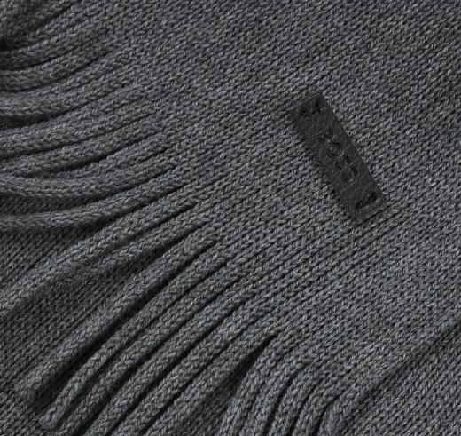 BOSS Sciarpa in Lana Vergine Lavorazione Raschel Modello Albas 50495340 Colore Grigio