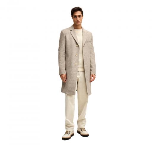 BOSS Maglione Uomo Regular Fit In Materiali Misti Con Polsini A Coste H-Ematero 50526864 Colore Avorio