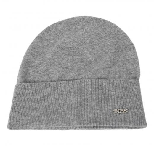 BOSS Berretto Donna In Lana e Cashmere Con Logo In Metallo Lari hat 50524276 Colore Grigio