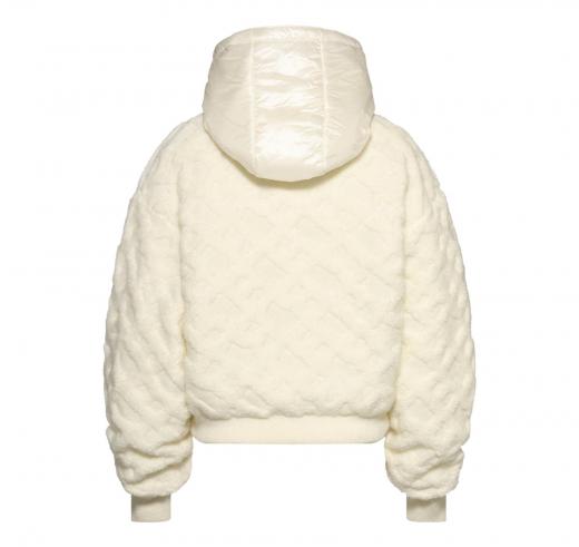 BOSS Bomber Donna Con Cappuccio In tessuto Logato Monogram DoubleB Farionda 50523742 Colore Avorio