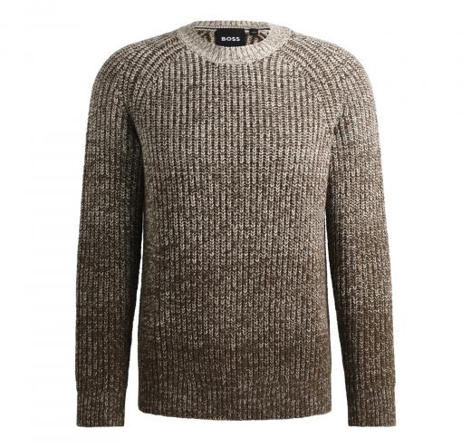 BOSS Maglione Uomo Regular Fit Con Lavorazione Degrade H Ezrano 50526896 Colore Marrone Multicolor