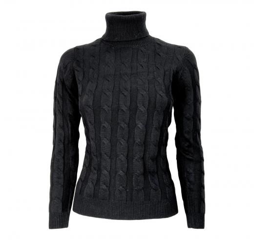 CASHMERE COMPANY Dolcevita Donna Treccia 99 ID203114 Cashmere e Lana Nero