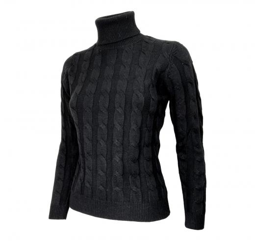 CASHMERE COMPANY Dolcevita Donna Treccia 99 ID203114 Cashmere e Lana Nero