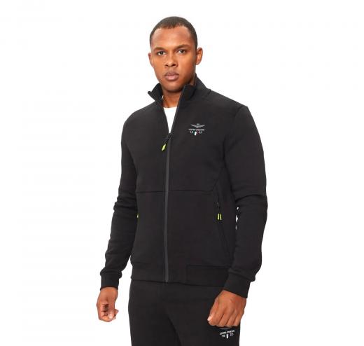 AERONAUTICA MILITARE Felpa Uomo Centro Sportivo In Cotone FE1944 Colore Nero