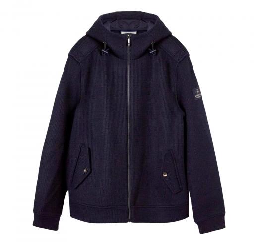 AERONAUTICA MILITARE Giubbotto Uomo In Maglia A Coste Misto Lana MA1372 Colore Blu