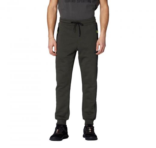 AERONAUTICA MILITARE Pantalone Uomo In Felpa Con Mesh e Ripstop PF949 Colore Verde Militare