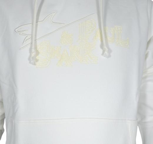 PAUL SHARK Felpa Uomo Con Logo In Rilievo E Cappuccio 14311829 Colore Bianco