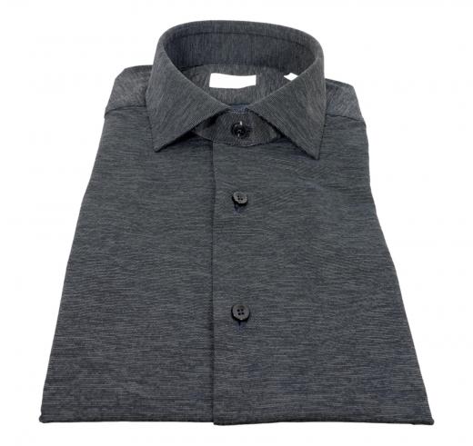 XACUS Camicia Uomo Slim Fit Tessuto Active 71614003 Colore Grigio melange