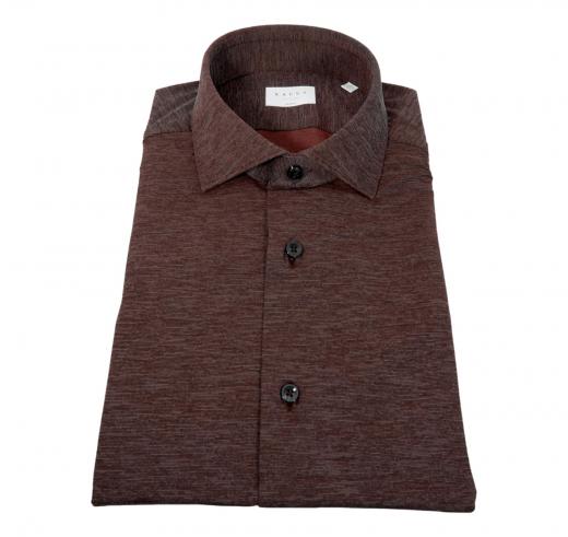 XACUS Camicia Uomo Slim Fit Tessuto Active 71614003 Colore Bordo' Melange