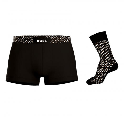 BOSS Calze e Boxer Uomo in Confezione Modello Trunk e Sock Gift 50529047 Nero