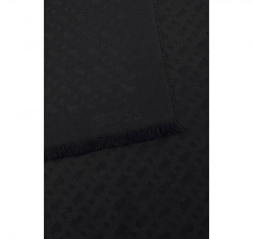 BOSS Foulards Unisex Jacquard Con Motivo Con Monogrammi E Frange Corte Ledonio 50517765 Colore Nero