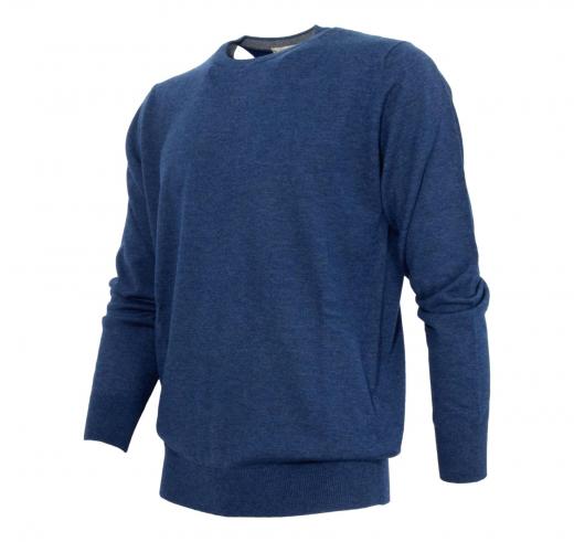 CASHMERE COMPANY Maglia Uomo IU901 159 Cashmere Lana e Seta Colore Blu Royal