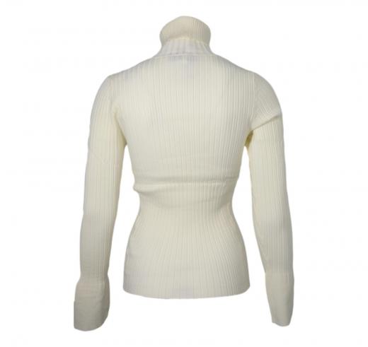 KAOS Maglia Donna A Costine Collo Alto QI1NT029 Colore Panna