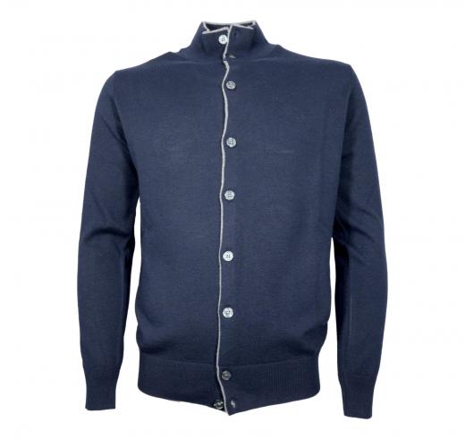 CASHMERE COMPAN Maglia Cardigan IU205909 1510 Cashmere Lana e Seta Colore Blu