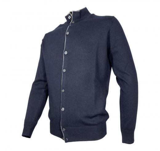 CASHMERE COMPAN Maglia Cardigan IU205909 1510 Cashmere Lana e Seta Colore Blu