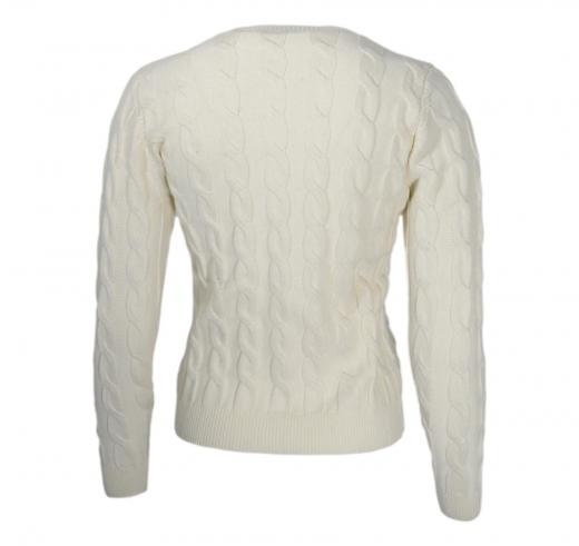CASHMERE COMPANY Cardigan Treccia Donna Slim Fit ID113 1234 Cashmere e Lana Colore Bianco