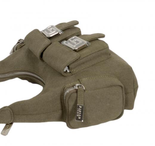 GAELLE PARIS Borsa Donna Reg Hobo Cargo In Canvas Fibbie G Nella G GAACW01190 Colore Verde Oliva