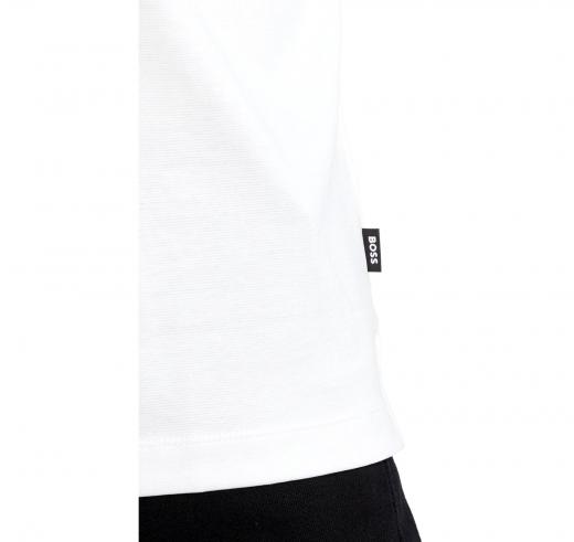 BOSS Polo Uomo Manica Lunga In Cotone Con Logo Al Petto 50485162 Colore Bianco
