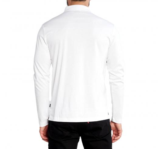 BOSS Polo Uomo Manica Lunga In Cotone Con Logo Al Petto 50485162 Colore Bianco