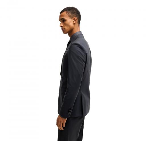 BOSS Abito Uomo Slim Fit In Misto Lana Con Micromotivo 50534913 Colore Nero
