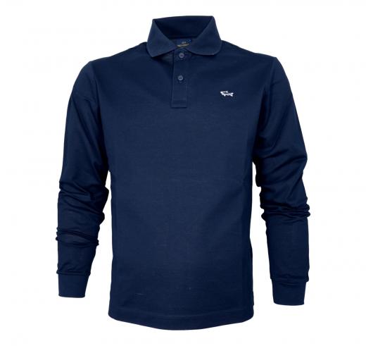 PAUL SHARK Polo Uomo Manica Lunga In Pique Di Cotone C0P1229 013 Colore Blu