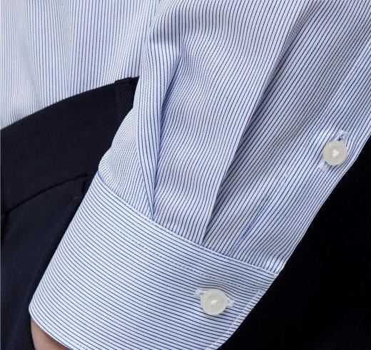 XACUS Camicia Collo francese Piccolo Twill Blu Tailor Custom Fit 11807002 Colore Riga Blu