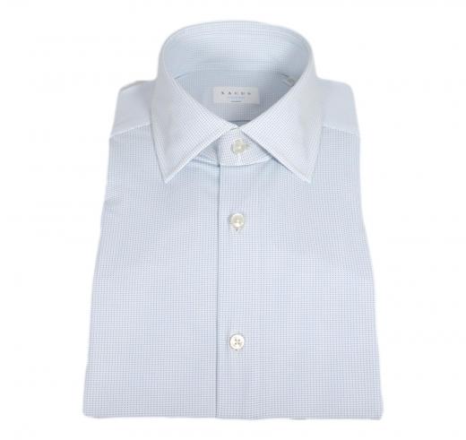 XACUS Camicia Uomo Collo francese piccolo 81610001 Fantasia Celeste
