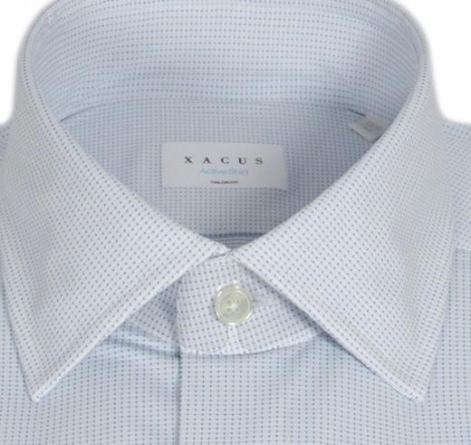 XACUS Camicia Uomo Collo francese piccolo 81610001 Fantasia Celeste