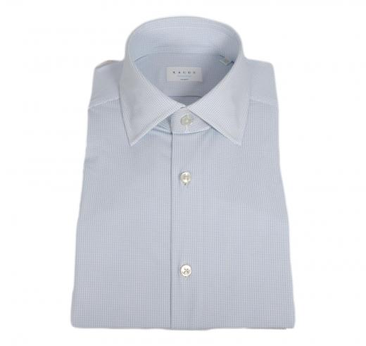 XACUS Camicia Uomo Collo francese piccolo 81610001 Fantasia Celeste