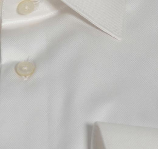 XACUS Camicia Uomo Classic Shirt Tailor Fit Collo francese Tinta Unita Tessuto Armaturato Colore Bianco